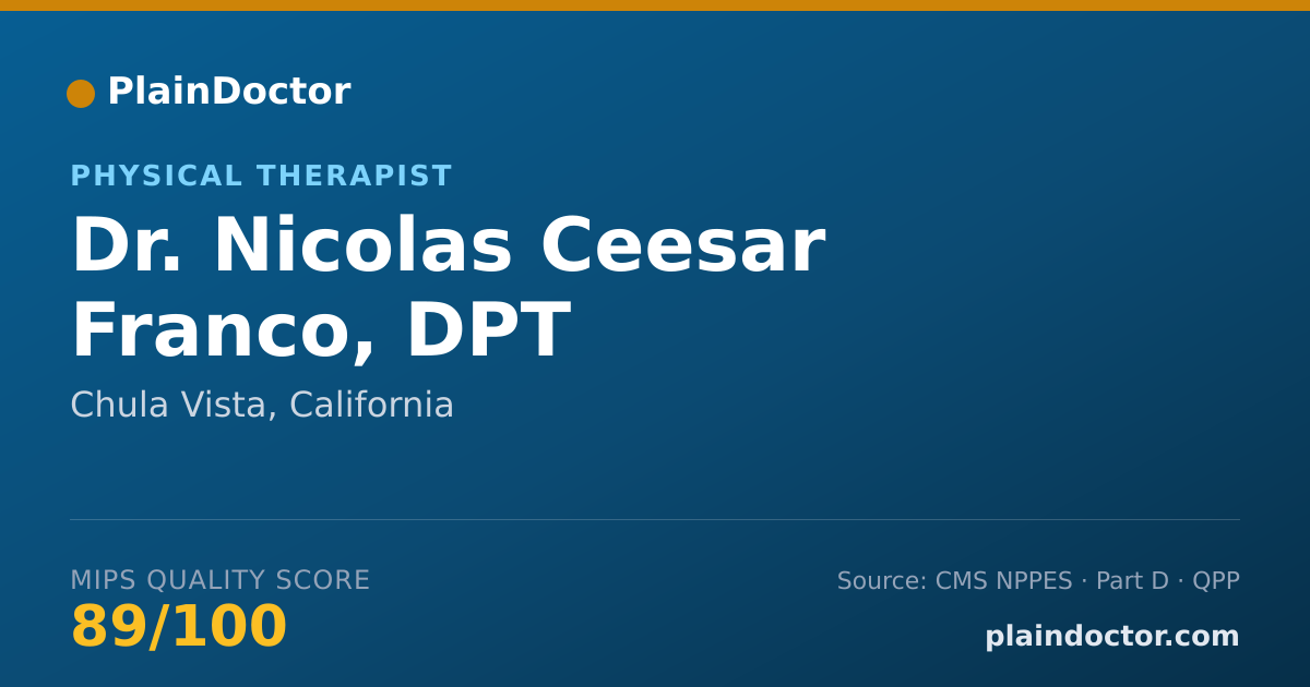 Shareable card for Nicolas Ceesar Franco, DPT - Physical Therapist, Chula Vista, CA