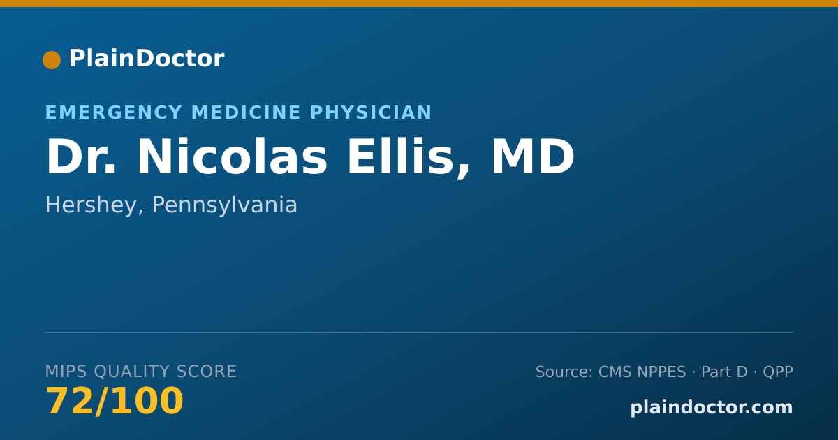 Shareable card for Nicolas Ellis, MD - Emergency Medicine Physician, Hershey, PA