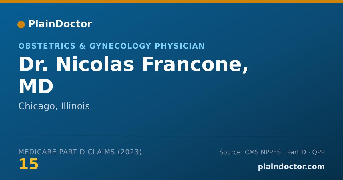 Shareable card for Nicolas Francone, MD - Obstetrics & Gynecology Physician, Chicago, IL