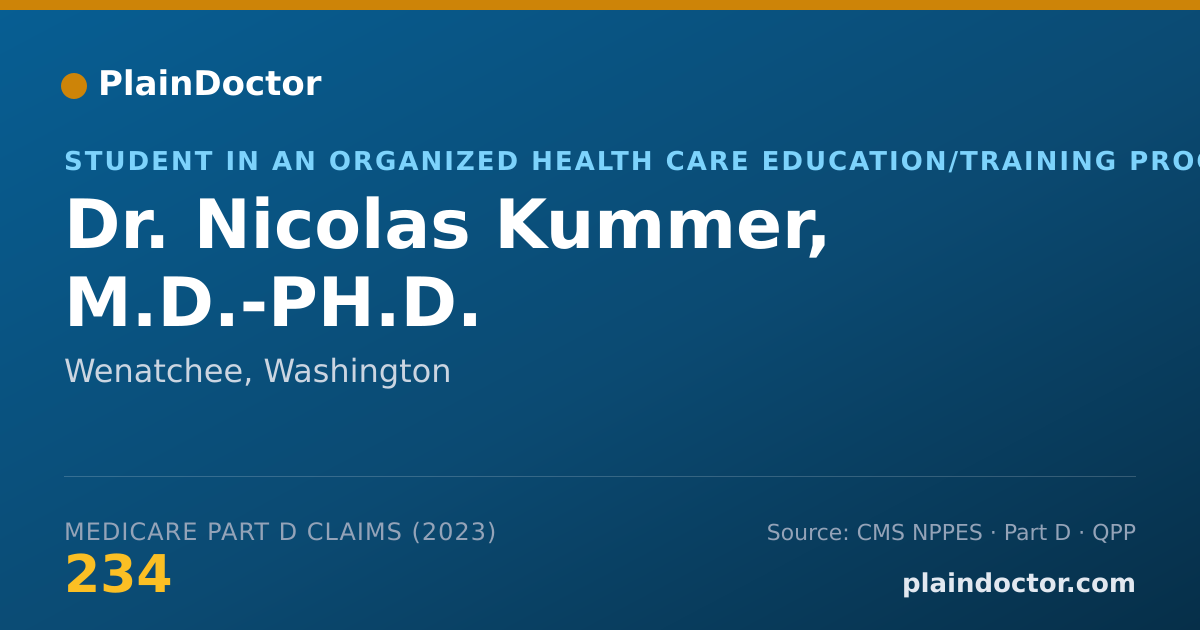 Shareable card for Nicolas Kummer, M.D.-PH.D. - Student in an Organized Health Care Education/Training Program, Wenatchee, WA