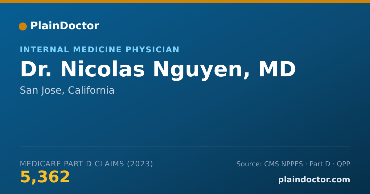 Shareable card for Nicolas Nguyen, MD - Internal Medicine Physician, San Jose, CA