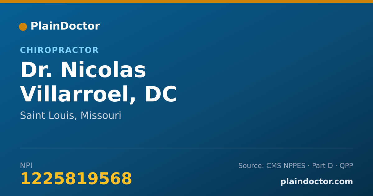 Shareable card for Nicolas Villarroel, DC - Chiropractor, Saint Louis, MO