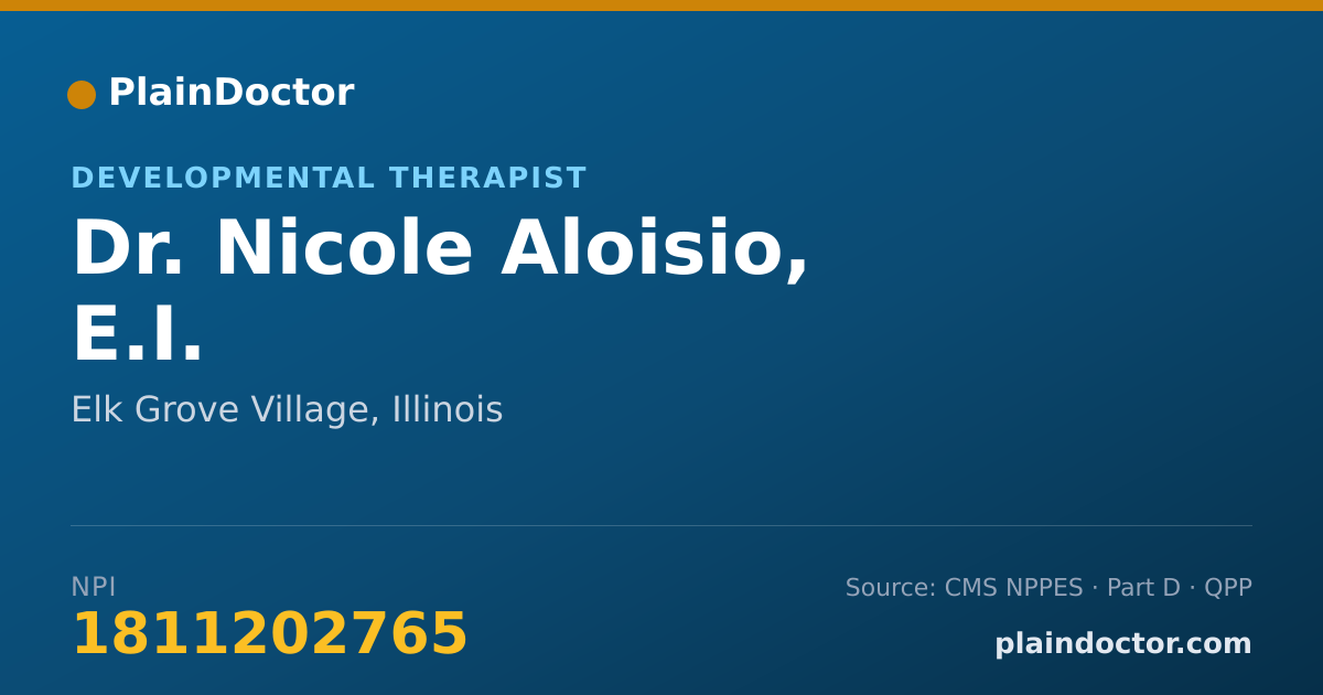 Shareable card for Nicole Aloisio, E.I. - Developmental Therapist, Elk Grove Village, IL