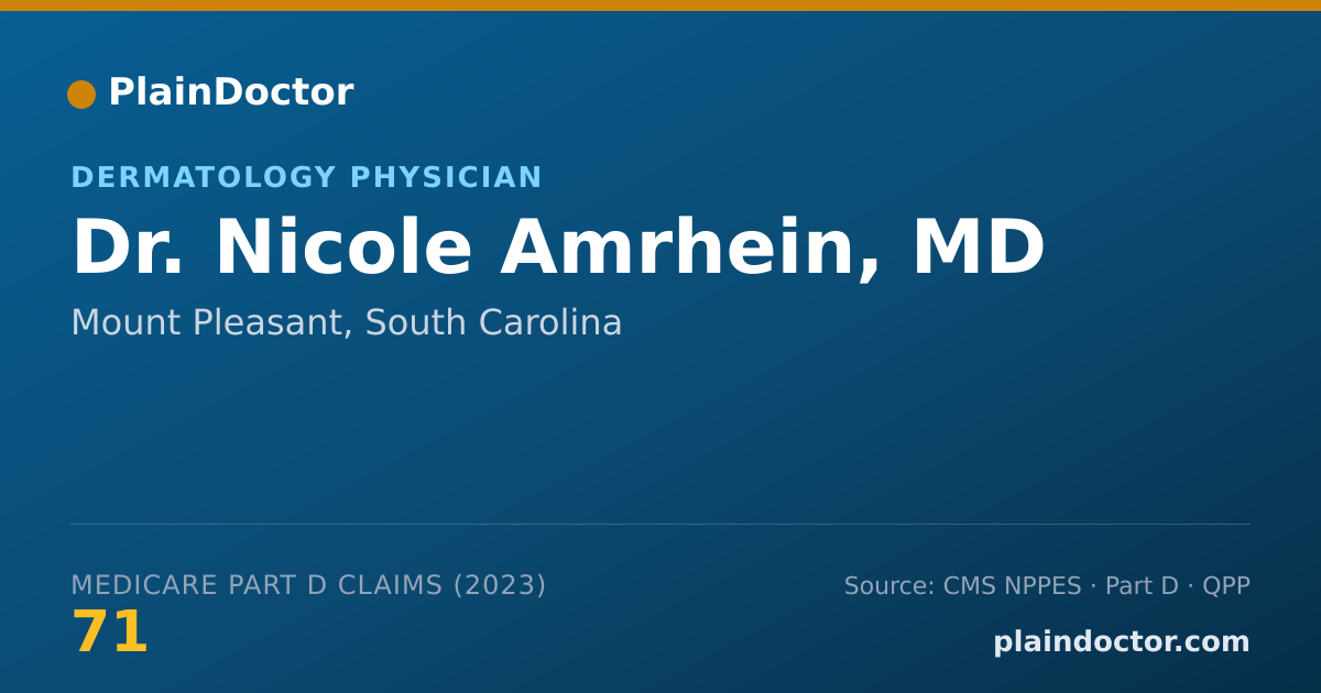 Shareable card for Nicole Amrhein, MD - Dermatology Physician, Mount Pleasant, SC