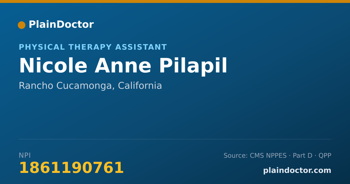 Shareable card for Nicole Anne Pilapil - Physical Therapy Assistant, Rancho Cucamonga, CA