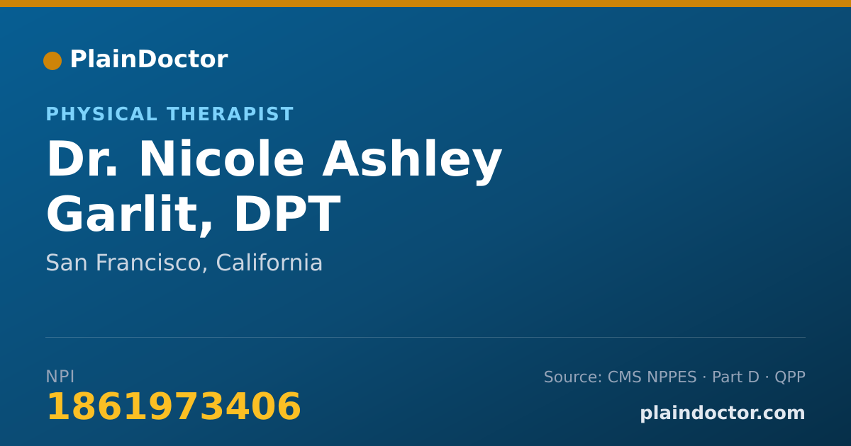 Shareable card for Nicole Ashley Garlit, DPT - Physical Therapist, San Francisco, CA