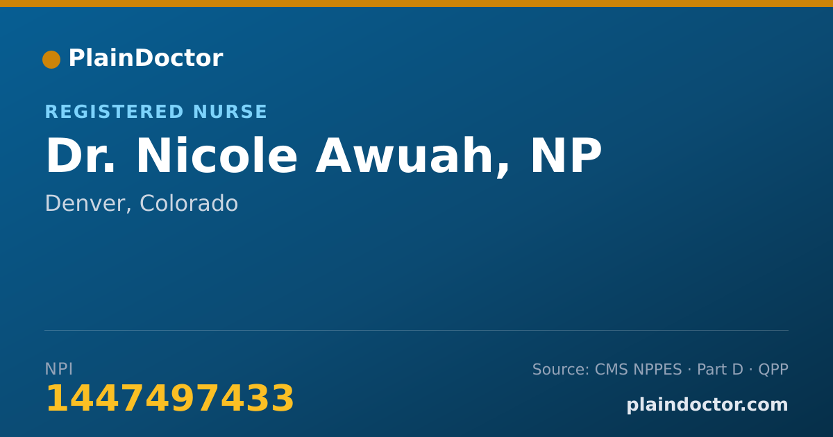 Shareable card for Nicole Awuah, NP - Registered Nurse, Denver, CO