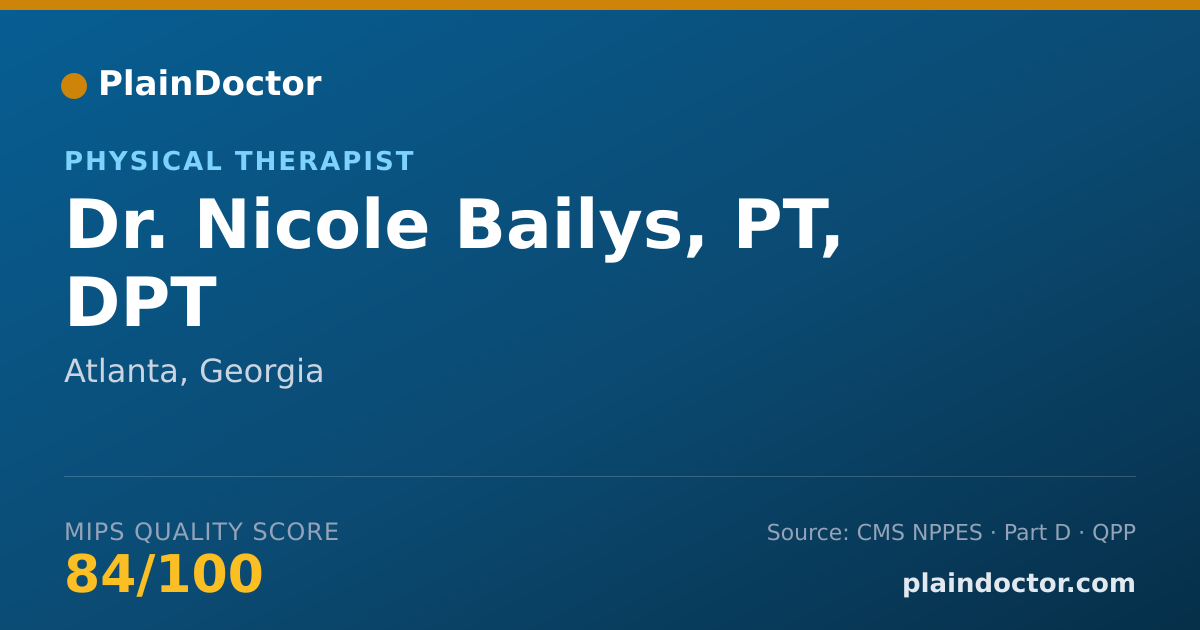 Shareable card for Nicole Bailys, PT, DPT - Physical Therapist, Atlanta, GA