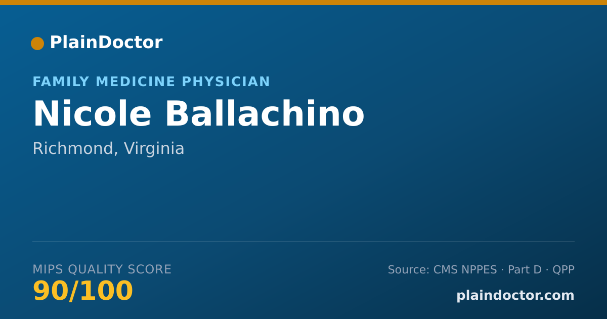 Shareable card for Nicole Ballachino - Family Medicine Physician, Richmond, VA