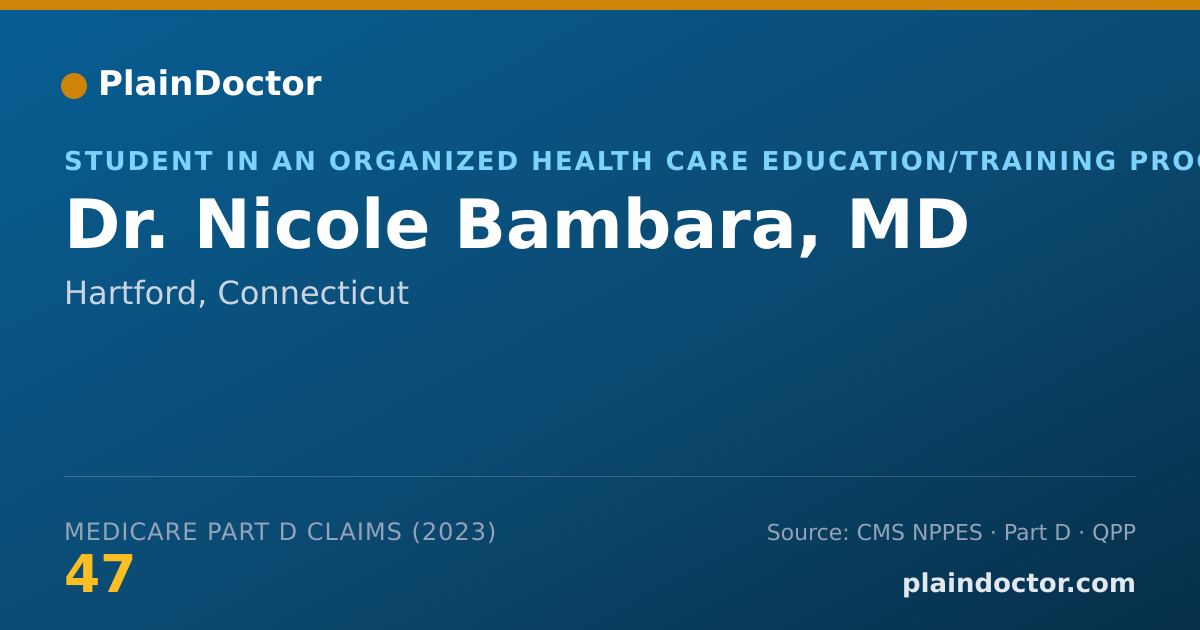 Shareable card for Nicole Bambara, MD - Student in an Organized Health Care Education/Training Program, Hartford, CT