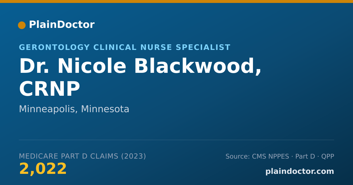Shareable card for Nicole Blackwood, CRNP - Gerontology Clinical Nurse Specialist, Minneapolis, MN