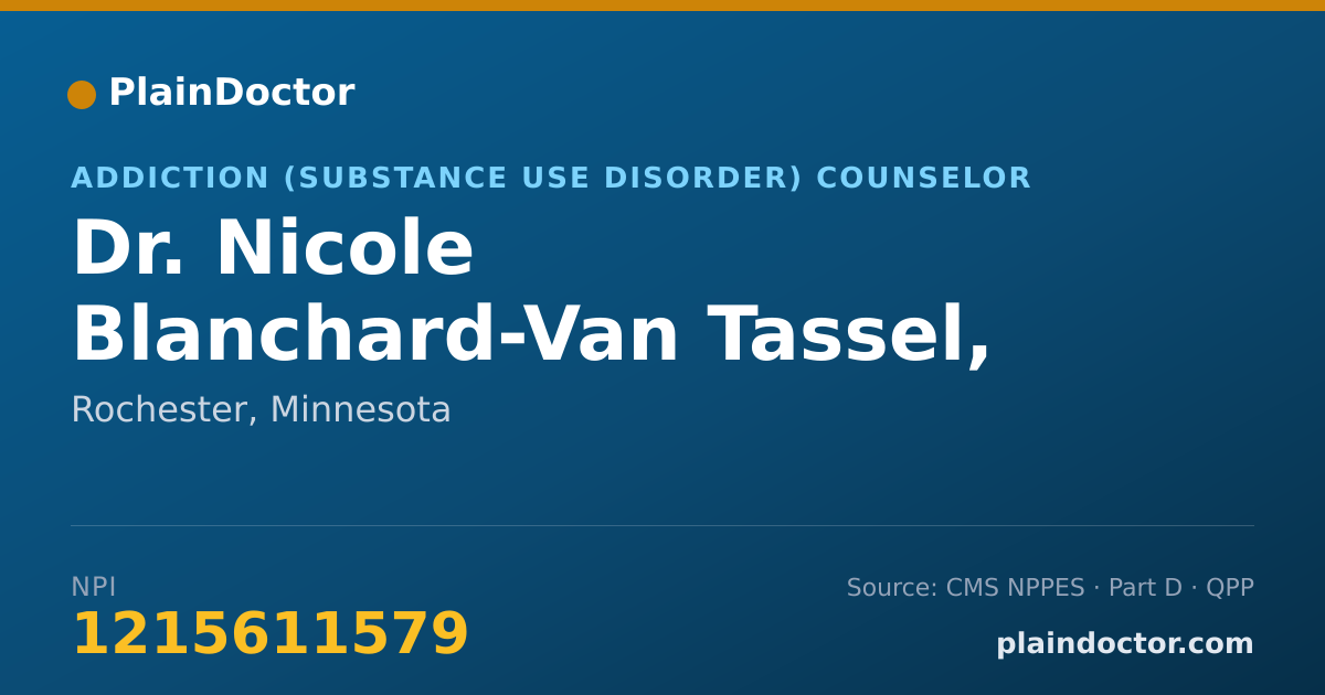 Shareable card for Nicole Blanchard-Van Tassel, LADC - Addiction (Substance Use Disorder) Counselor, Rochester, MN