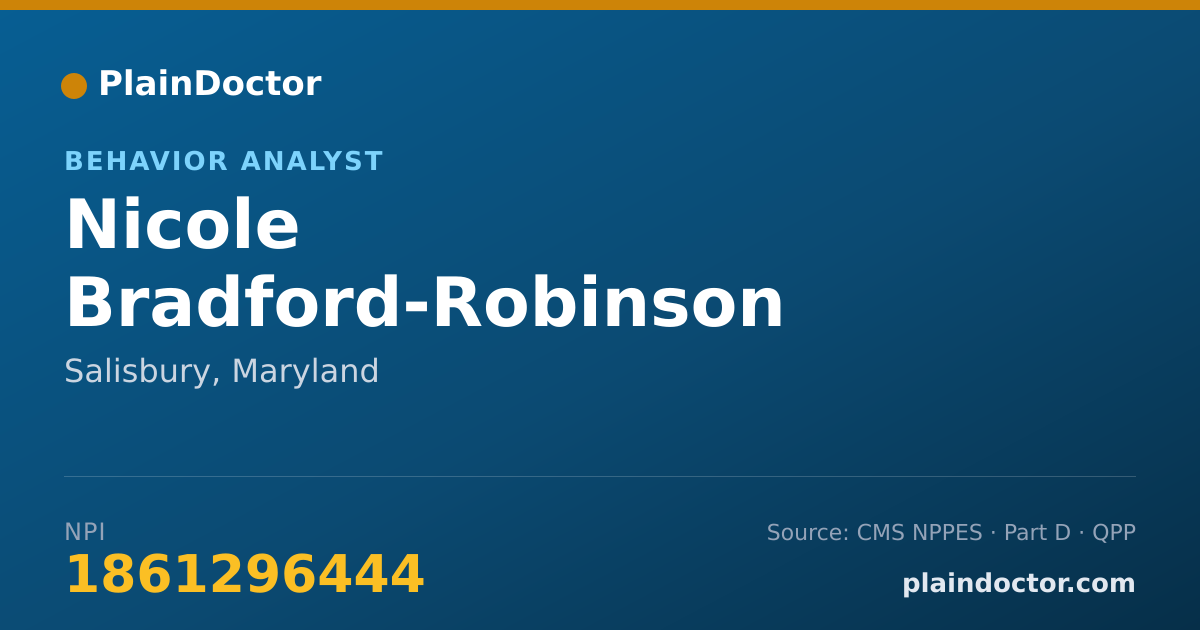 Shareable card for Nicole Bradford-Robinson - Behavior Analyst, Salisbury, MD