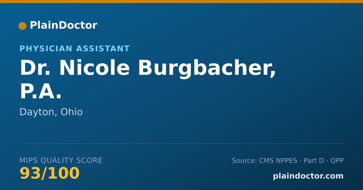 Shareable card for Nicole Burgbacher, P.A. - Physician Assistant, Dayton, OH