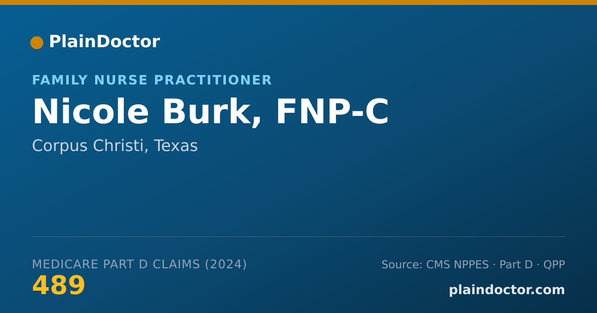 Shareable card for Nicole Burk, FNP-C - Family Nurse Practitioner, Corpus Christi, TX