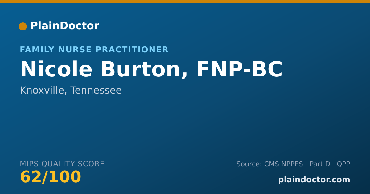 Shareable card for Nicole Burton, FNP-BC - Family Nurse Practitioner, Knoxville, TN