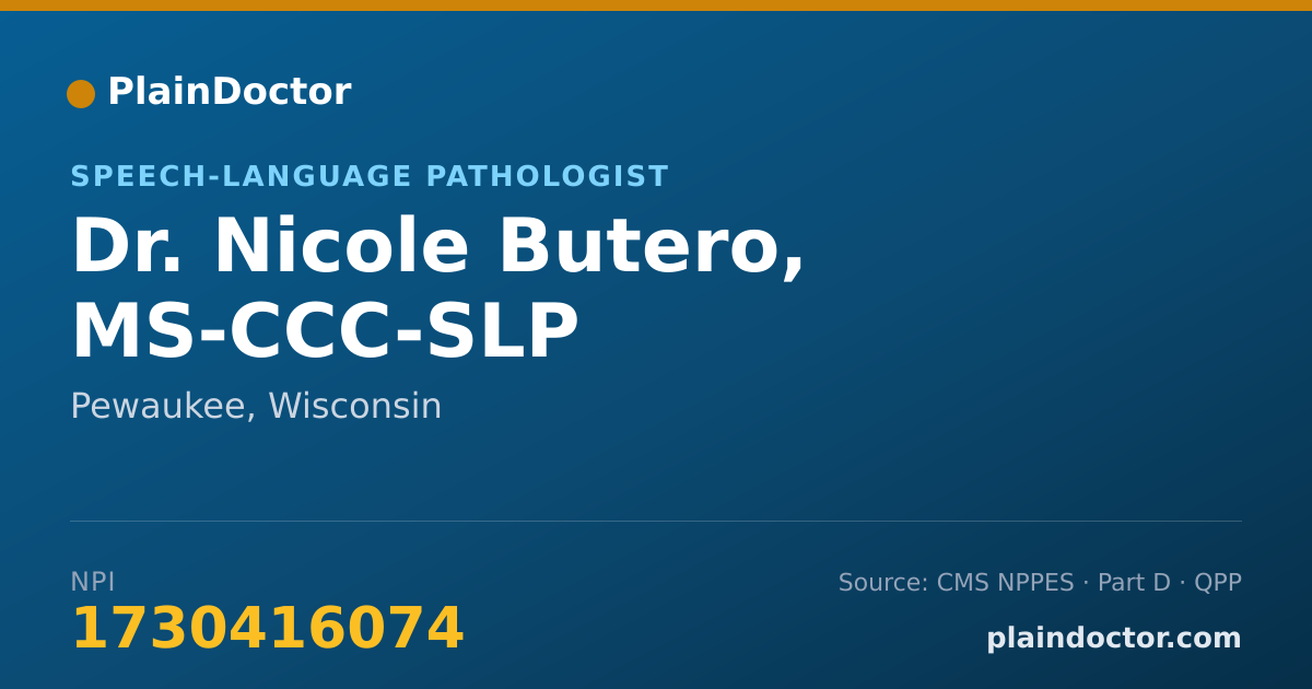 Shareable card for Nicole Butero, MS-CCC-SLP - Speech-Language Pathologist, Pewaukee, WI