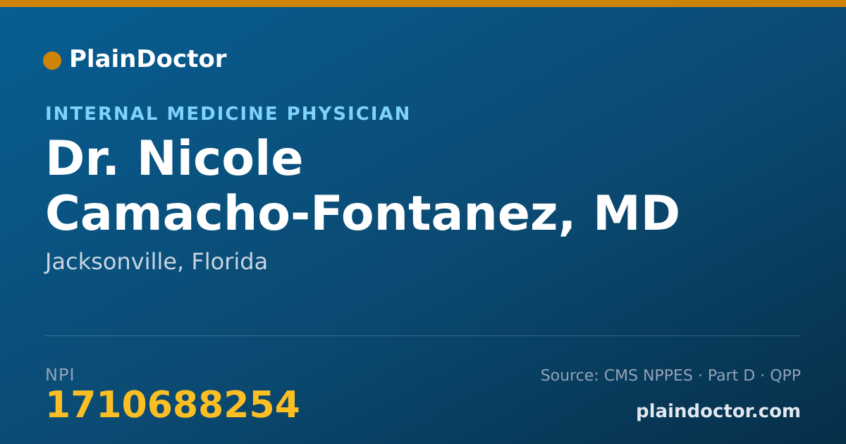 Shareable card for Nicole Camacho-Fontanez, MD - Internal Medicine Physician, Jacksonville, FL