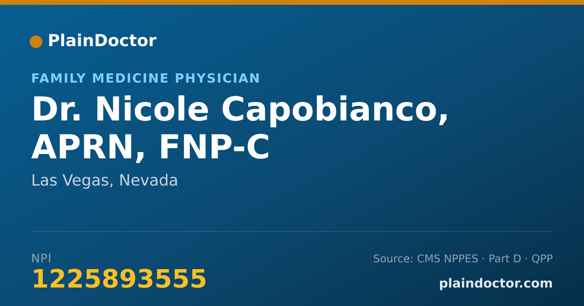 Shareable card for Nicole Capobianco, APRN, FNP-C - Family Medicine Physician, Las Vegas, NV
