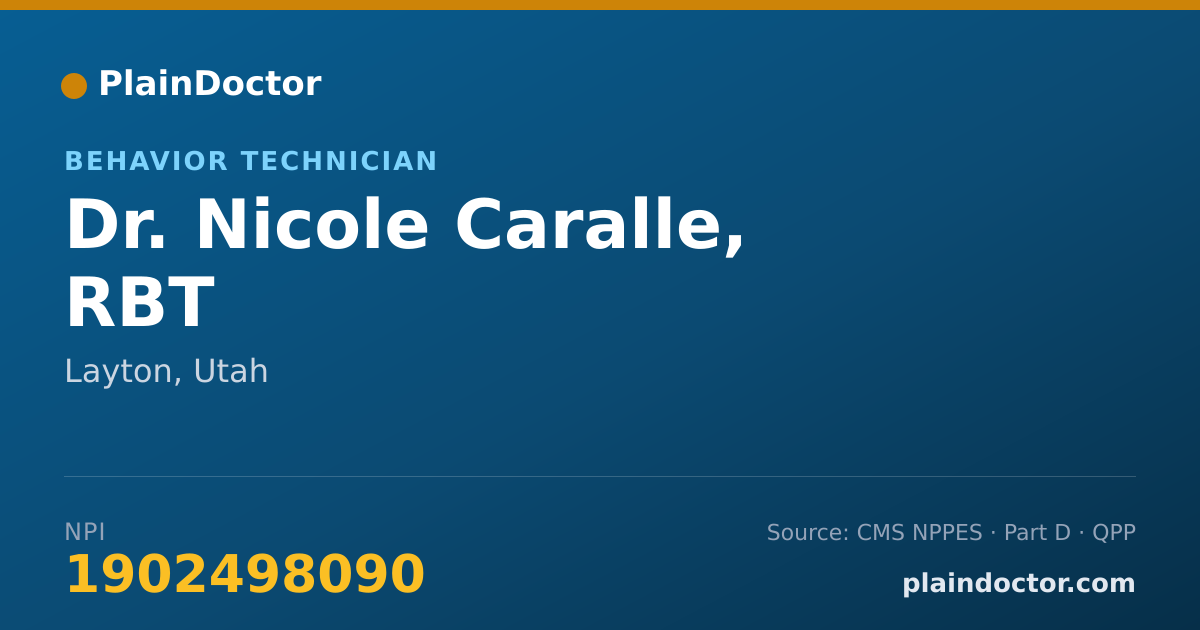 Shareable card for Nicole Caralle, RBT - Behavior Technician, Layton, UT