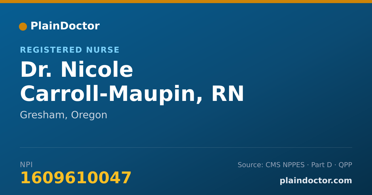 Shareable card for Nicole Carroll-Maupin, RN - Registered Nurse, Gresham, OR