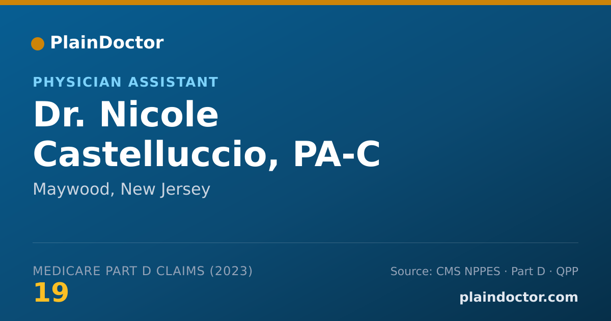 Shareable card for Nicole Castelluccio, PA-C - Physician Assistant, Maywood, NJ