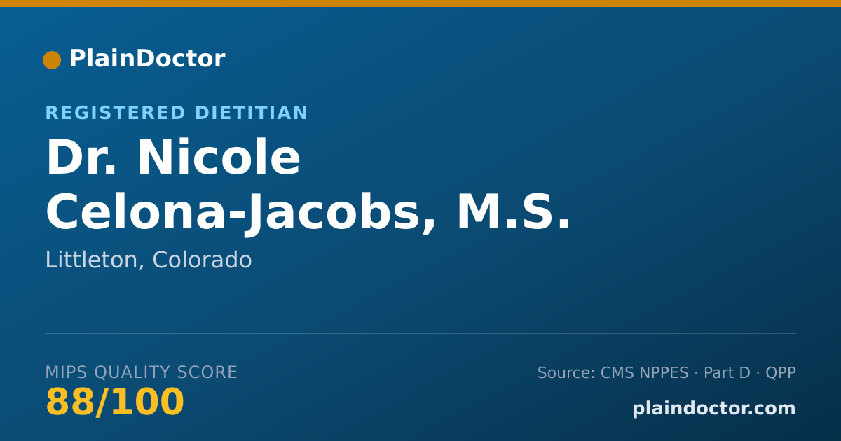 Shareable card for Nicole Celona-Jacobs, M.S. R.D. CDE. - Registered Dietitian, Littleton, CO