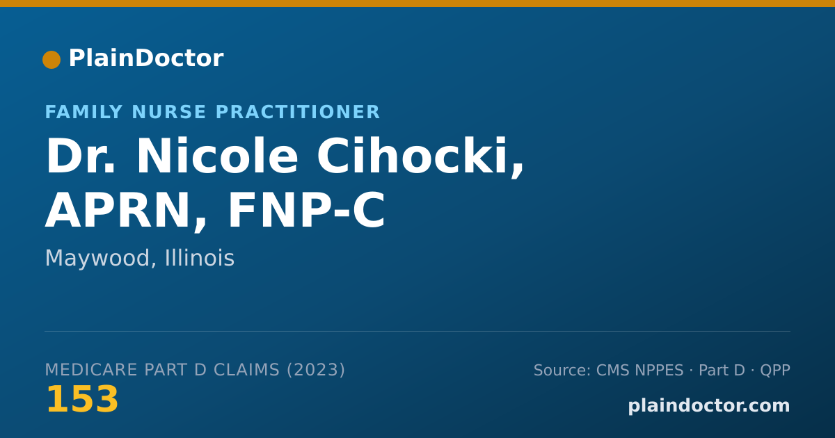 Shareable card for Nicole Cihocki, APRN, FNP-C - Family Nurse Practitioner, Maywood, IL