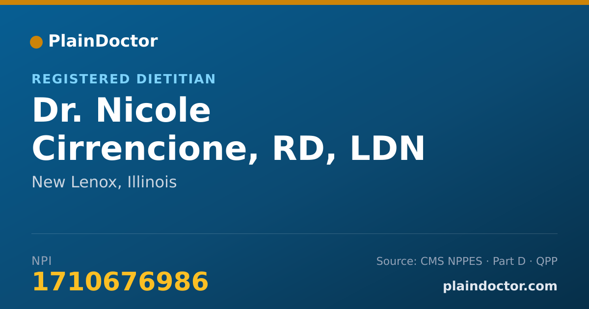 Shareable card for Nicole Cirrencione, RD, LDN - Registered Dietitian, New Lenox, IL