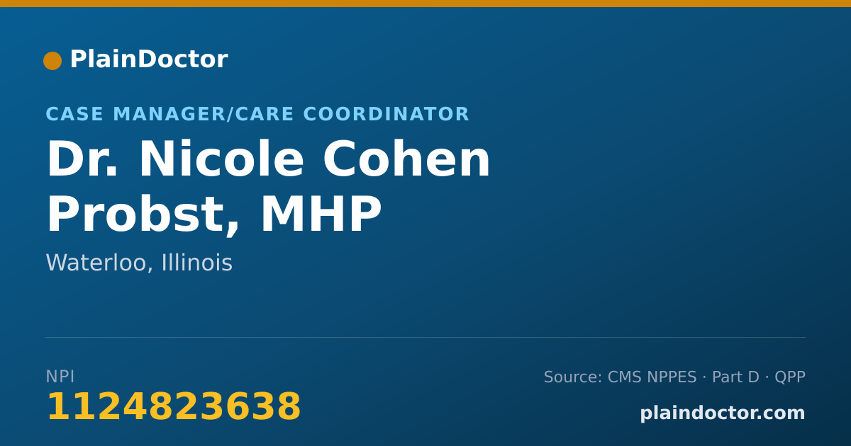 Shareable card for Nicole Cohen Probst, MHP - Case Manager/Care Coordinator, Waterloo, IL