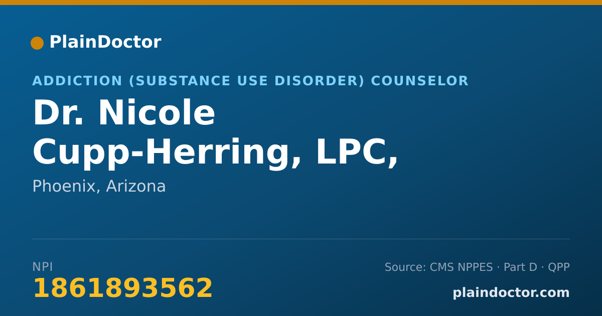 Shareable card for Nicole Cupp-Herring, LPC, LISAC - Addiction (Substance Use Disorder) Counselor, Phoenix, AZ