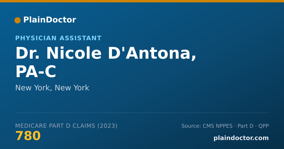 Shareable card for Nicole D'Antona, PA-C - Physician Assistant, New York, NY