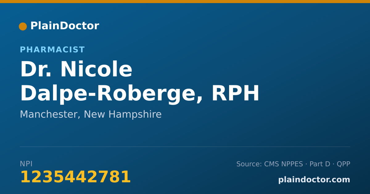 Shareable card for Nicole Dalpe-Roberge, RPH - Pharmacist, Manchester, NH