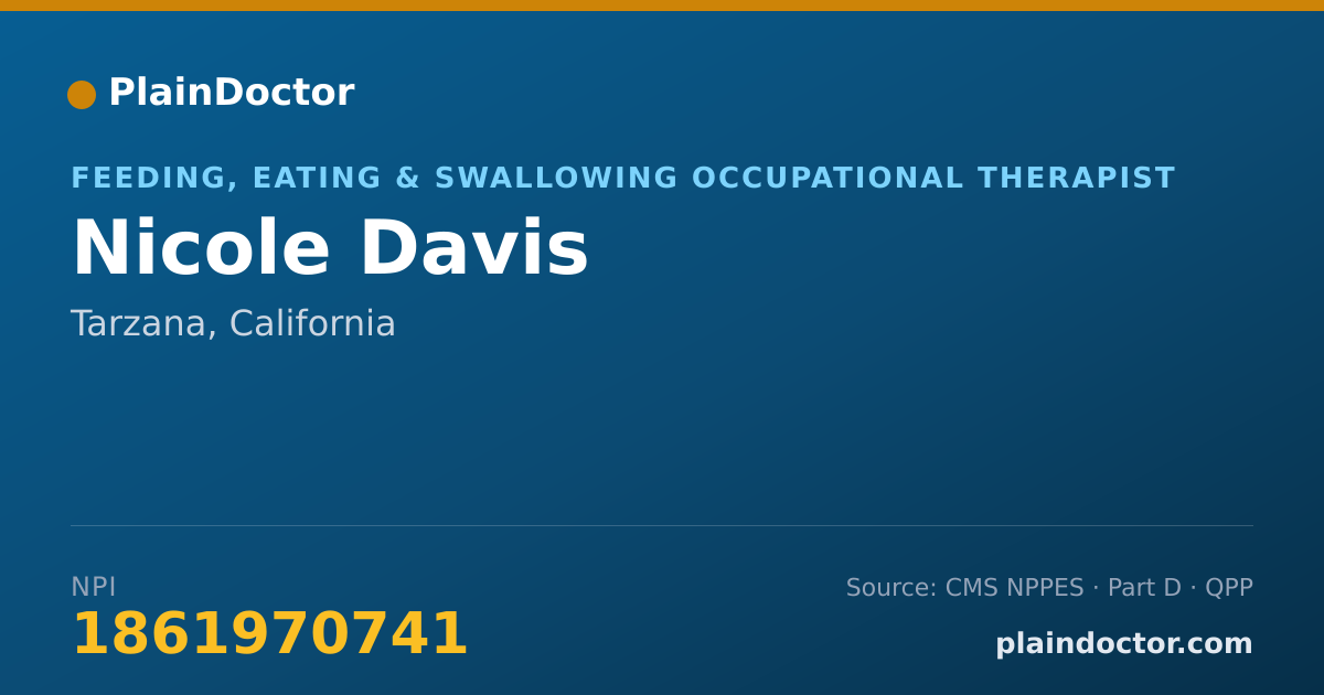 Shareable card for Nicole Davis - Feeding, Eating & Swallowing Occupational Therapist, Tarzana, CA