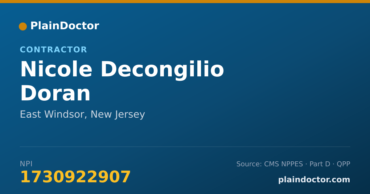 Shareable card for Nicole Decongilio Doran - Contractor, East Windsor, NJ
