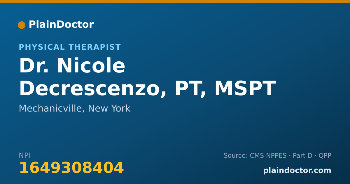 Shareable card for Nicole Decrescenzo, PT, MSPT - Physical Therapist, Mechanicville, NY