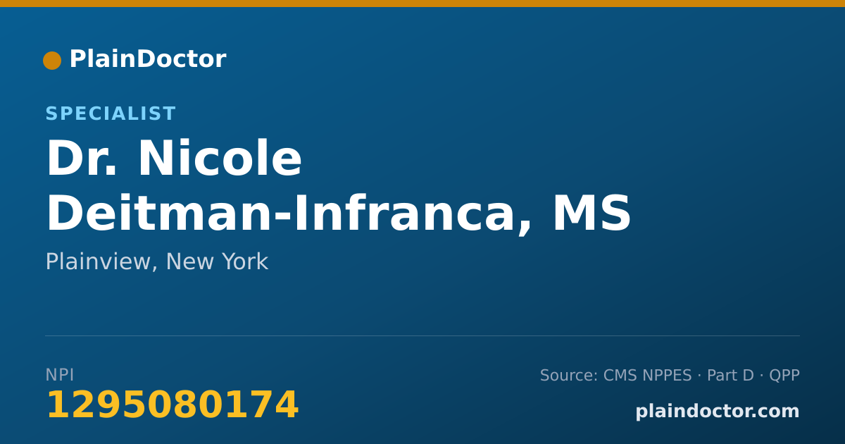 Shareable card for Nicole Deitman-Infranca, MS ED - Specialist, Plainview, NY