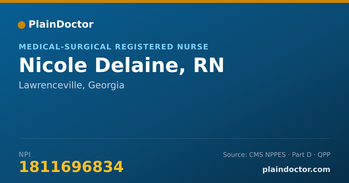 Shareable card for Nicole Delaine, RN - Medical-Surgical Registered Nurse, Lawrenceville, GA