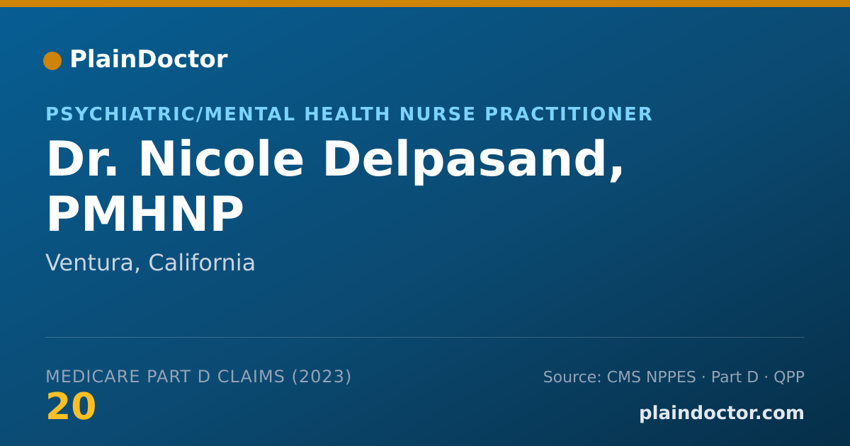 Shareable card for Nicole Delpasand, PMHNP - Psychiatric/Mental Health Nurse Practitioner, Ventura, CA