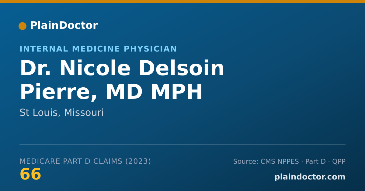 Shareable card for Nicole Delsoin Pierre, MD MPH - Internal Medicine Physician, St Louis, MO
