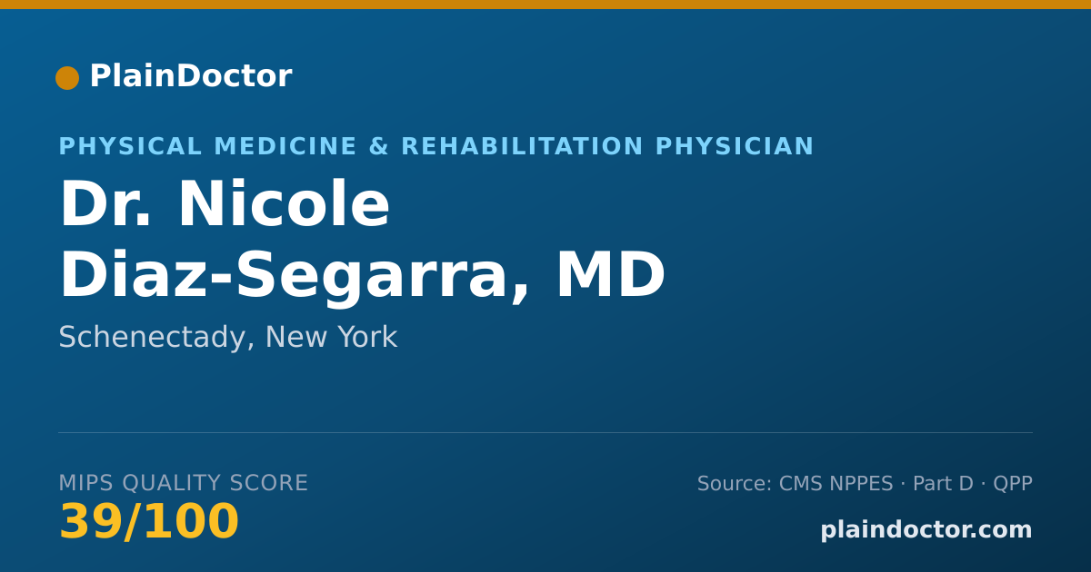 Shareable card for Nicole Diaz-Segarra, MD - Physical Medicine & Rehabilitation Physician, Schenectady, NY