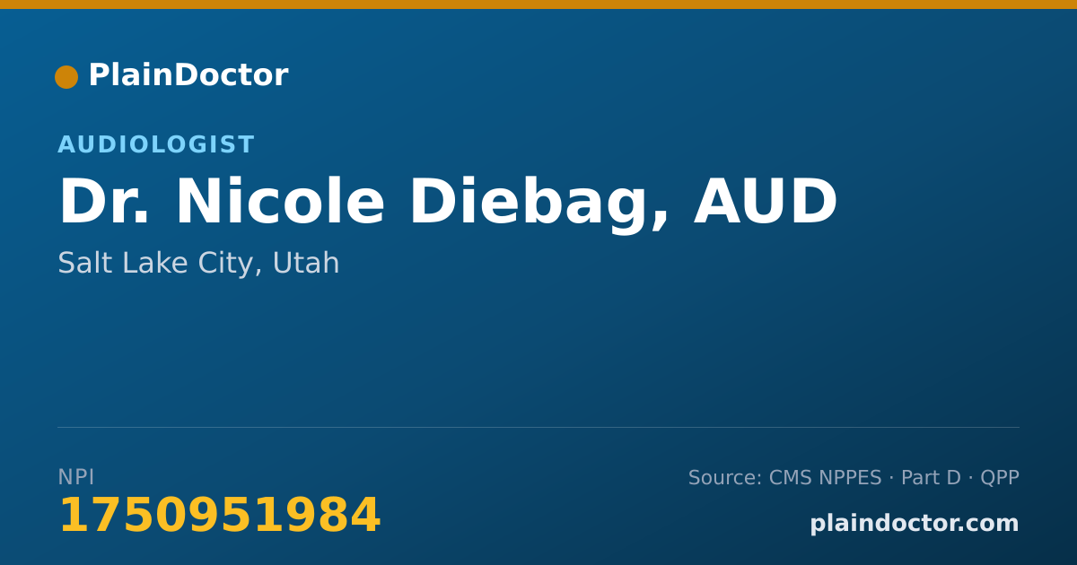 Shareable card for Nicole Diebag, AUD - Audiologist, Salt Lake City, UT