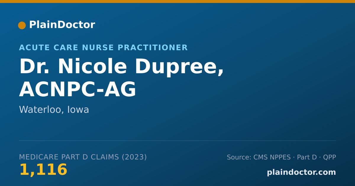 Shareable card for Nicole Dupree, ACNPC-AG - Acute Care Nurse Practitioner, Waterloo, IA
