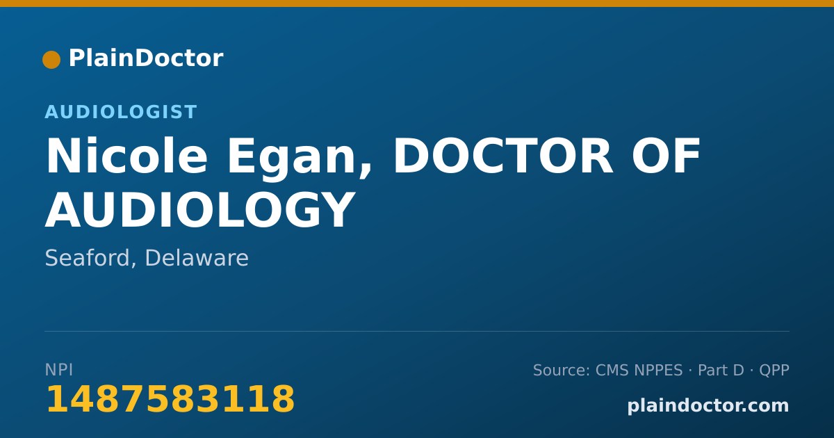 Shareable card for Nicole Egan, DOCTOR OF AUDIOLOGY - Audiologist, Seaford, DE