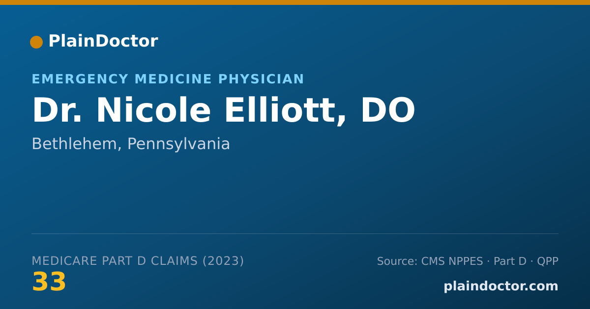 Shareable card for Nicole Elliott, DO - Emergency Medicine Physician, Bethlehem, PA