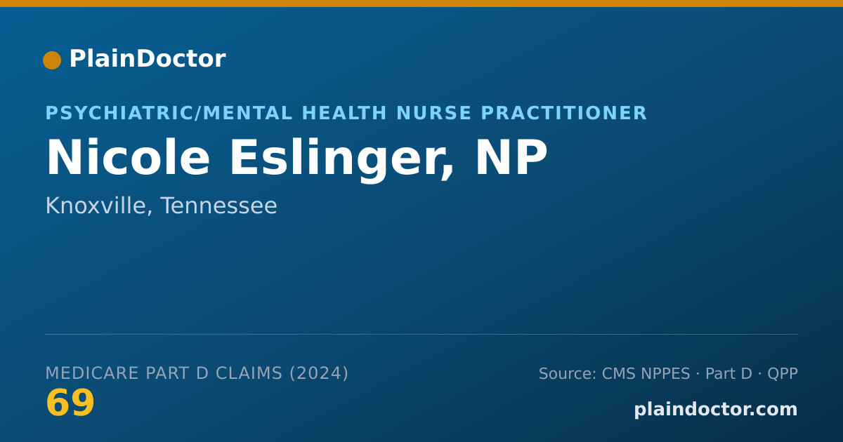 Shareable card for Nicole Eslinger, NP - Psychiatric/Mental Health Nurse Practitioner, Knoxville, TN