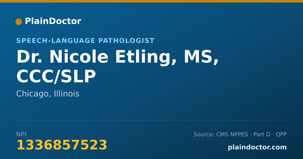 Shareable card for Nicole Etling, MS, CCC/SLP - Speech-Language Pathologist, Chicago, IL