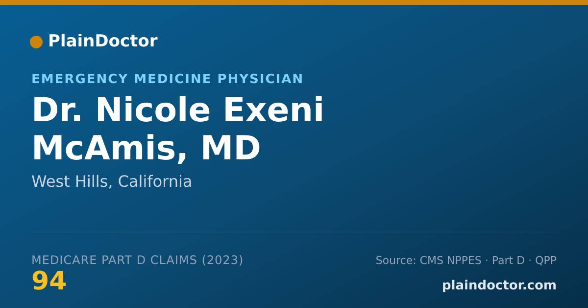 Shareable card for Nicole Exeni McAmis, MD - Emergency Medicine Physician, West Hills, CA