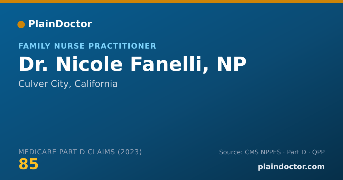 Shareable card for Nicole Fanelli, NP - Family Nurse Practitioner, Culver City, CA