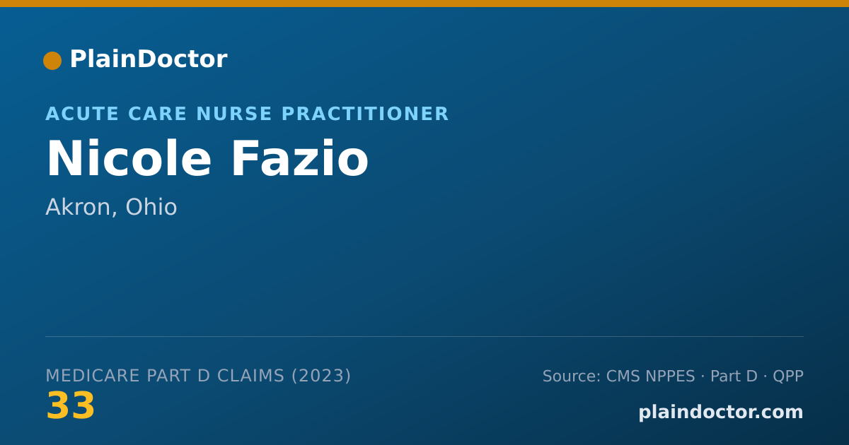 Shareable card for Nicole Fazio - Acute Care Nurse Practitioner, Akron, OH